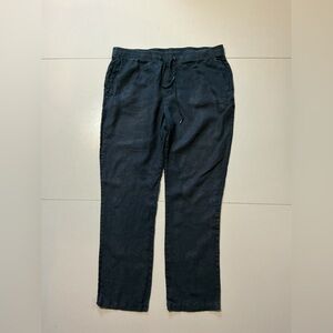 $225 James Perse Los Angeles Navy Blue 100% Linen Utility Relaxed MKO1370 Pants